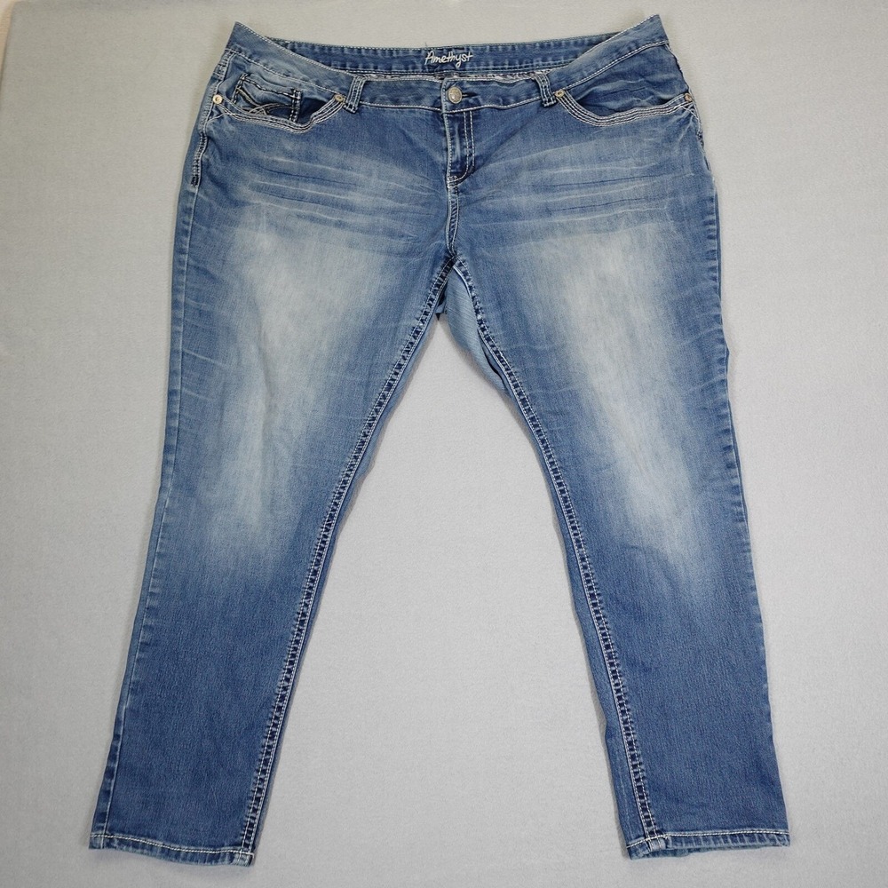 Amethyst Jeans Women 24 Blue Denim Skinny Stretch Casual Bottoms Pants